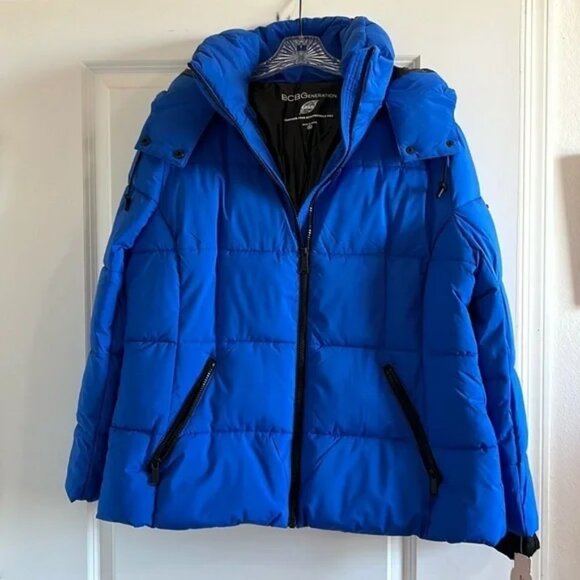 NWT BCBG Generation royal blue parka Feather-free eco-friendly fill Size XL - Picture 1 of 14